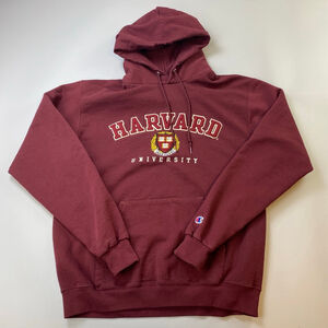 Champion Hoodie Men Large Harvard University Maroon Eco Nicaragua Collegiate Y2K